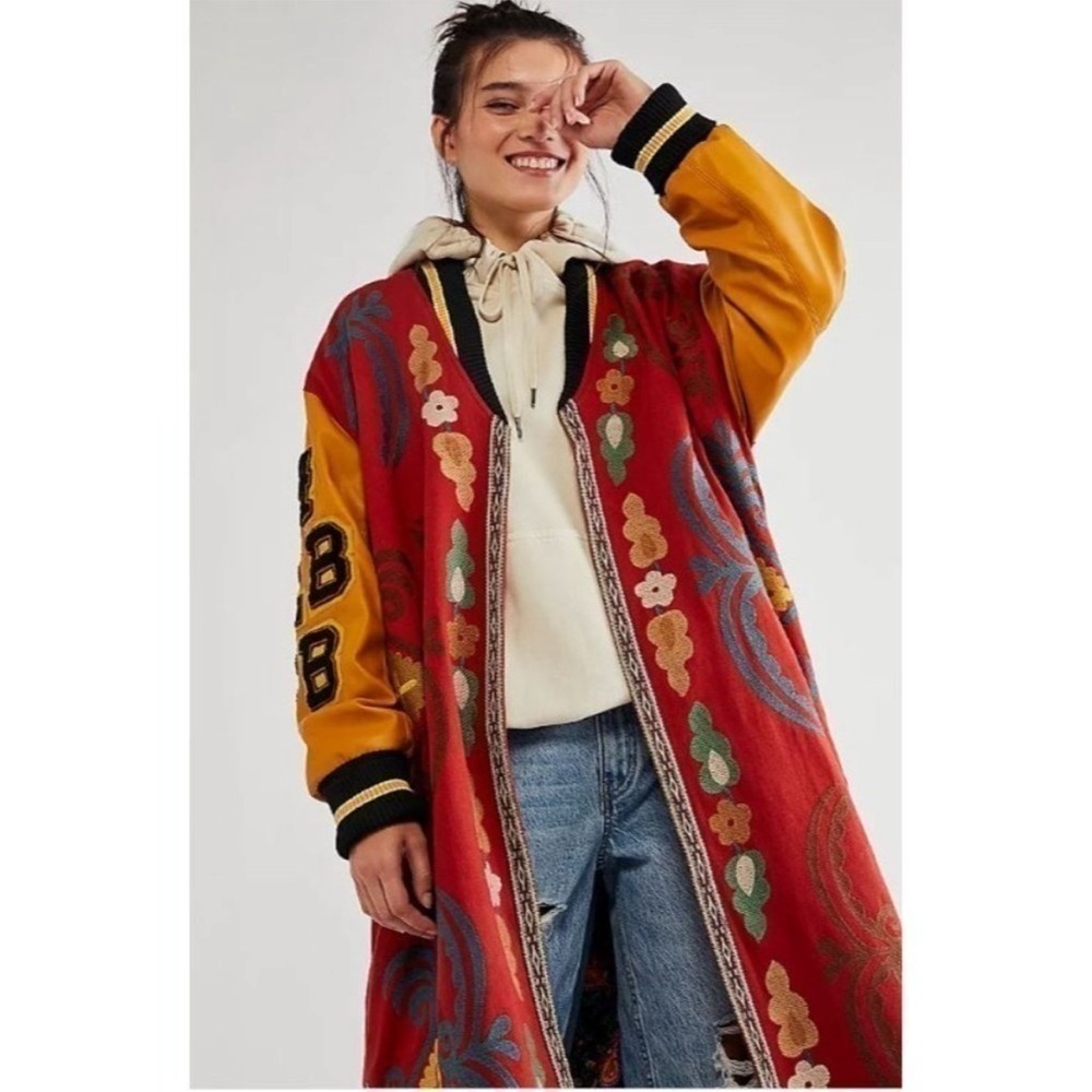 ISO Free People Meadow varsity longline jacket - Picture 4 of 4